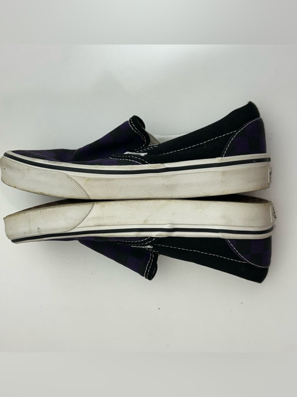 Vans Slip-On Women’s Black & Purple Checkered Sneakers Size 5.5 - Picture 6 of 9